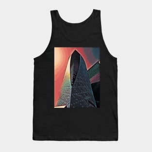 Black and red Skyscraper design Tank Top